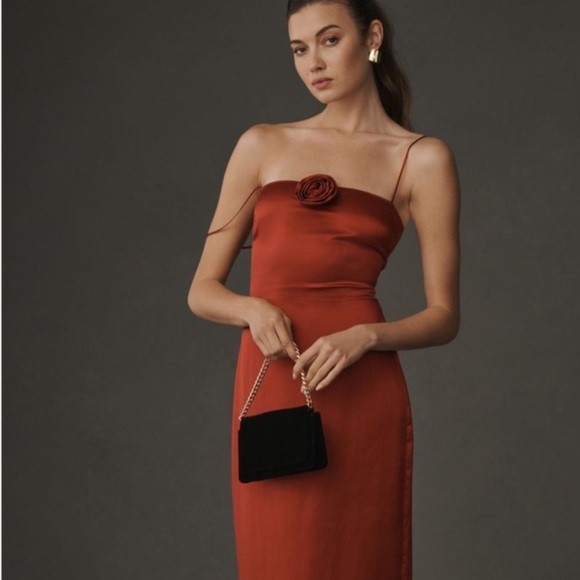 ⭐️Reformation Frankie Silk Dress Rosette⭐️ - Picture 5 of 16